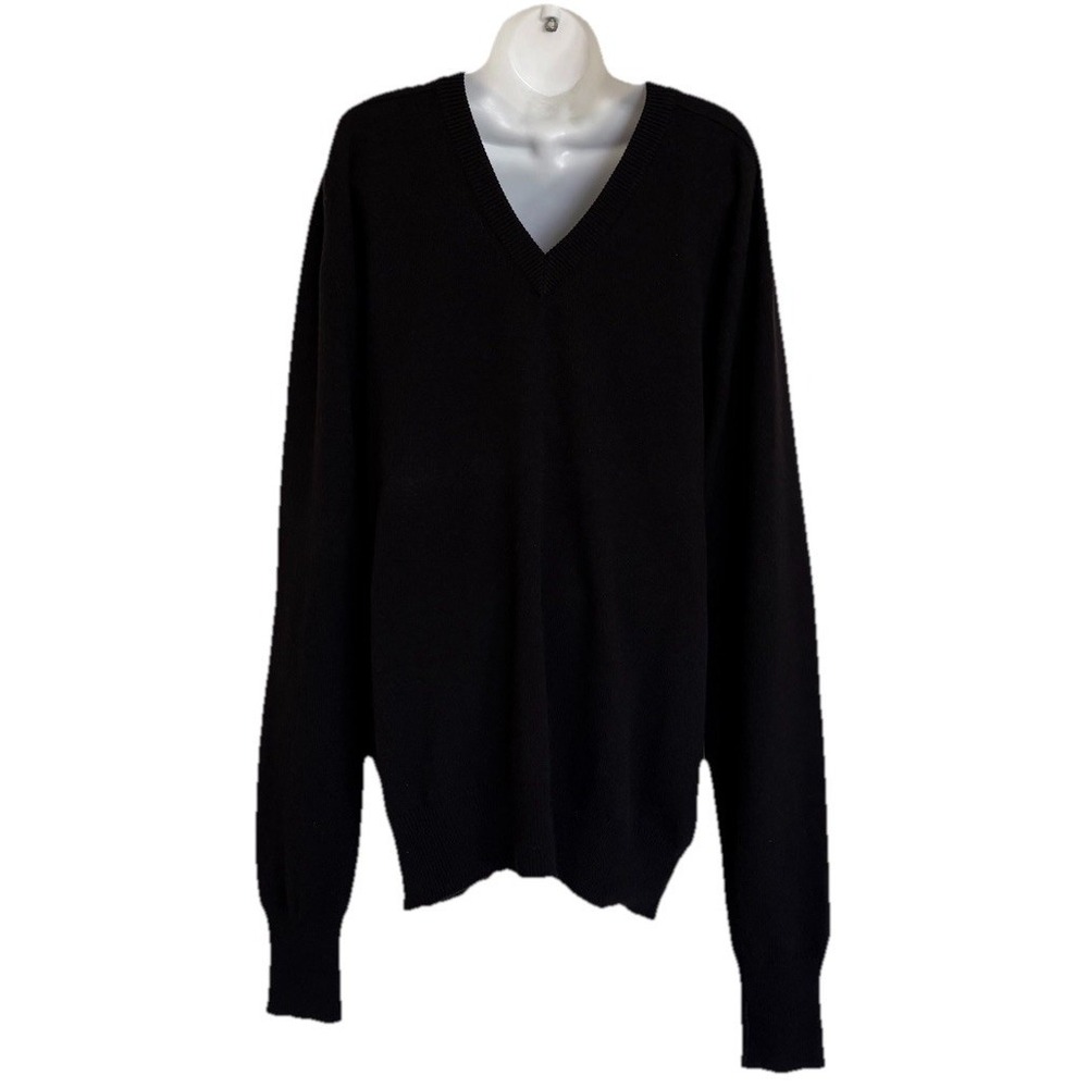 Clan Douglas Nordstrom 100% Cashmere Men's V-Neck Sweater Black XXL Long
